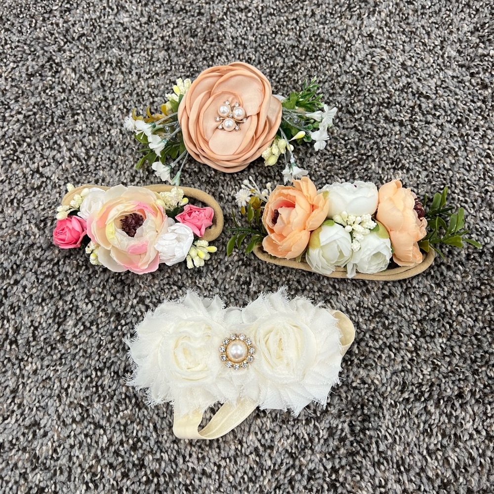 Baby girl flower headband/bow